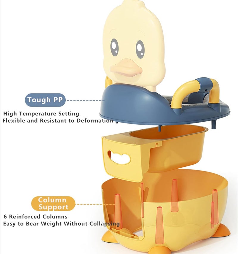 Beauenty Kid Size Potty - Cartoon Animal Design Potty Training Toilet for Kids with Soft Seat and 100 Cleaning Bags (Yellow) - Image 4